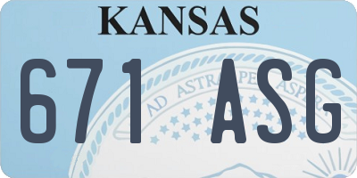 KS license plate 671ASG
