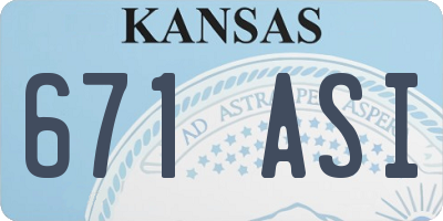 KS license plate 671ASI