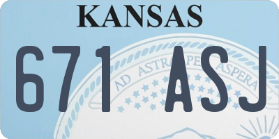 KS license plate 671ASJ