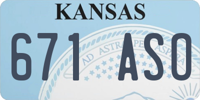 KS license plate 671ASO