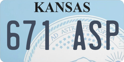 KS license plate 671ASP