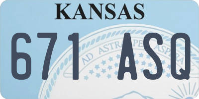 KS license plate 671ASQ