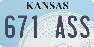 KS license plate 671ASS