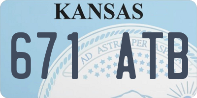 KS license plate 671ATB