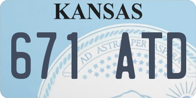 KS license plate 671ATD