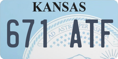 KS license plate 671ATF