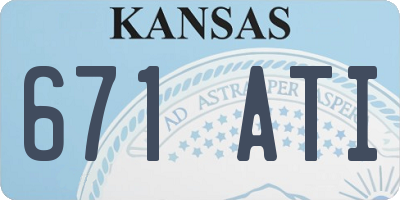 KS license plate 671ATI