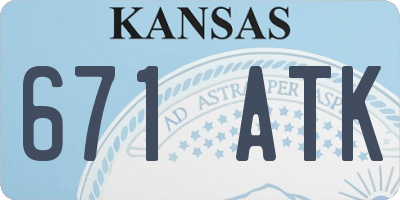 KS license plate 671ATK