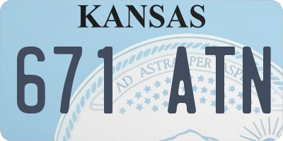 KS license plate 671ATN