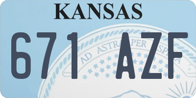 KS license plate 671AZF