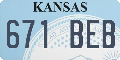 KS license plate 671BEB