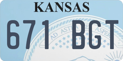 KS license plate 671BGT
