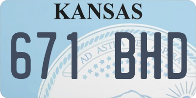 KS license plate 671BHD