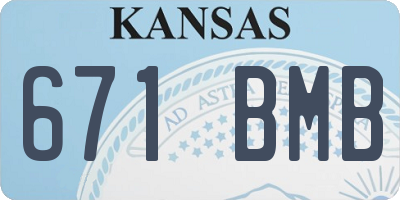 KS license plate 671BMB