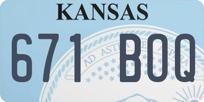 KS license plate 671BOQ
