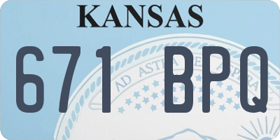 KS license plate 671BPQ