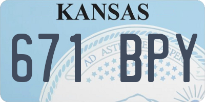KS license plate 671BPY