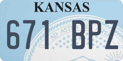 KS license plate 671BPZ