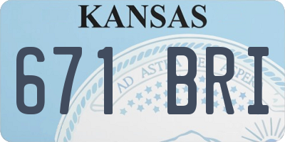 KS license plate 671BRI