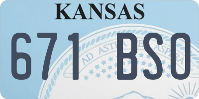 KS license plate 671BSO