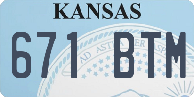 KS license plate 671BTM
