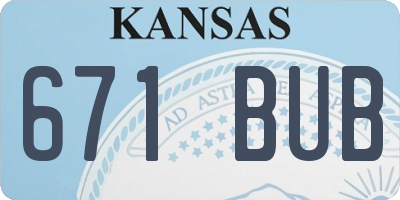 KS license plate 671BUB