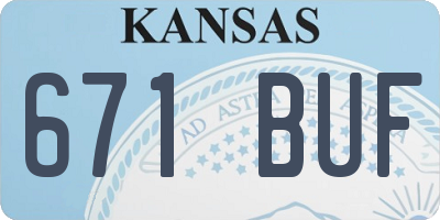 KS license plate 671BUF