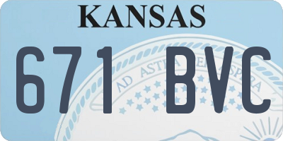 KS license plate 671BVC