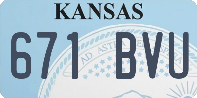 KS license plate 671BVU