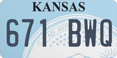 KS license plate 671BWQ
