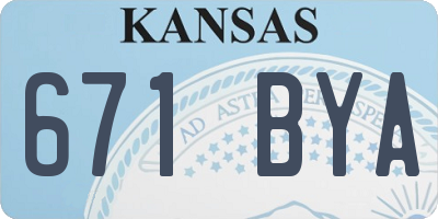 KS license plate 671BYA