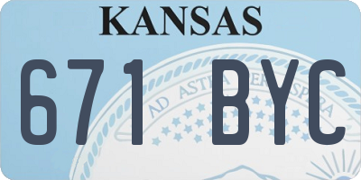 KS license plate 671BYC