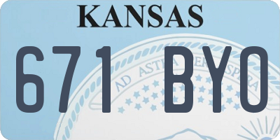 KS license plate 671BYO
