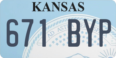 KS license plate 671BYP