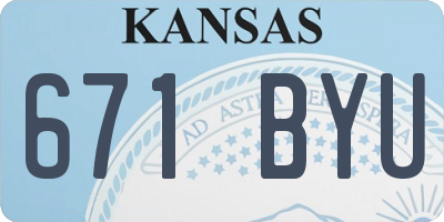 KS license plate 671BYU