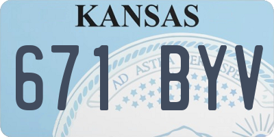 KS license plate 671BYV