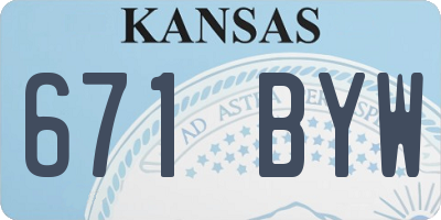KS license plate 671BYW