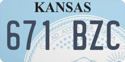 KS license plate 671BZC