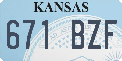 KS license plate 671BZF