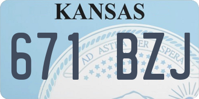 KS license plate 671BZJ
