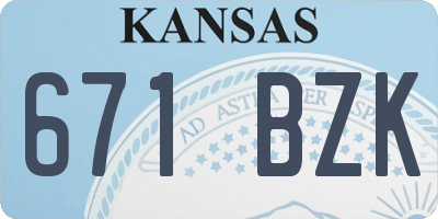 KS license plate 671BZK