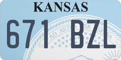 KS license plate 671BZL