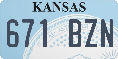 KS license plate 671BZN