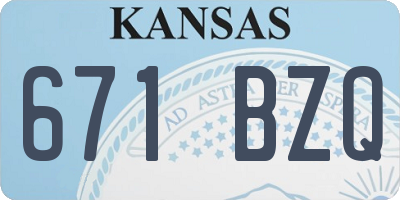 KS license plate 671BZQ