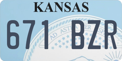 KS license plate 671BZR