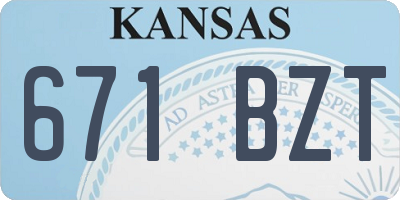 KS license plate 671BZT
