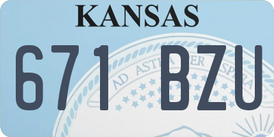 KS license plate 671BZU