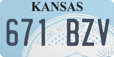 KS license plate 671BZV