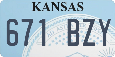 KS license plate 671BZY