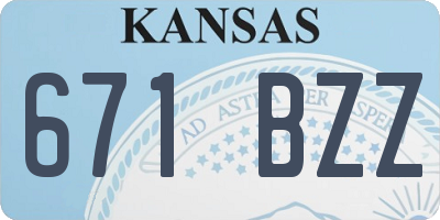 KS license plate 671BZZ